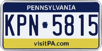 PA license plate KPN5815