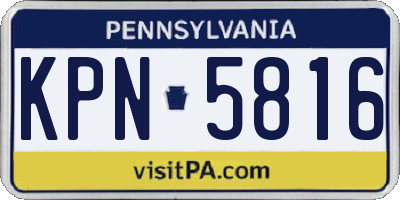 PA license plate KPN5816