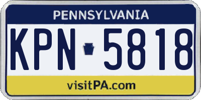 PA license plate KPN5818