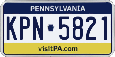 PA license plate KPN5821