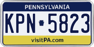 PA license plate KPN5823