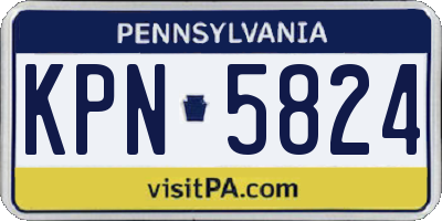 PA license plate KPN5824