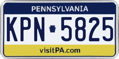 PA license plate KPN5825