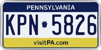 PA license plate KPN5826