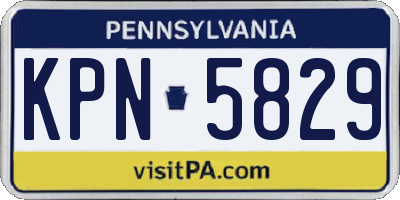 PA license plate KPN5829