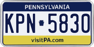 PA license plate KPN5830