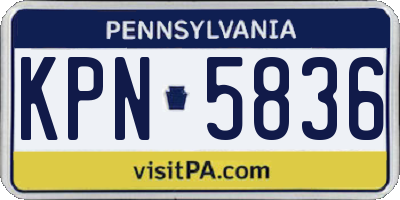 PA license plate KPN5836