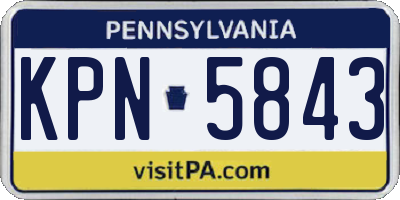 PA license plate KPN5843