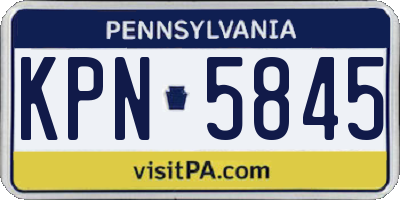 PA license plate KPN5845