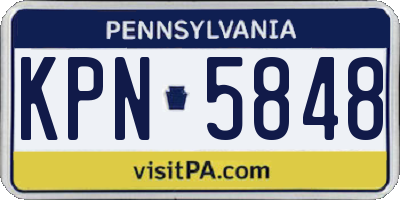 PA license plate KPN5848