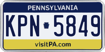 PA license plate KPN5849