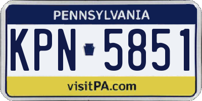 PA license plate KPN5851