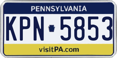 PA license plate KPN5853