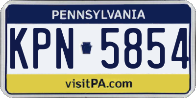 PA license plate KPN5854