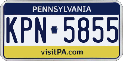 PA license plate KPN5855