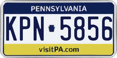 PA license plate KPN5856