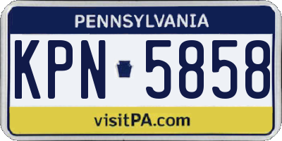 PA license plate KPN5858