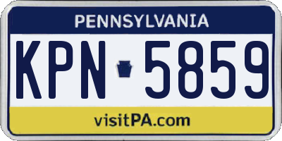 PA license plate KPN5859