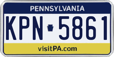 PA license plate KPN5861