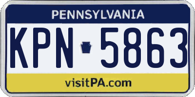 PA license plate KPN5863