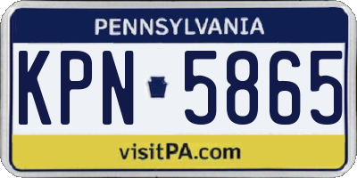 PA license plate KPN5865