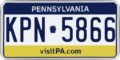 PA license plate KPN5866