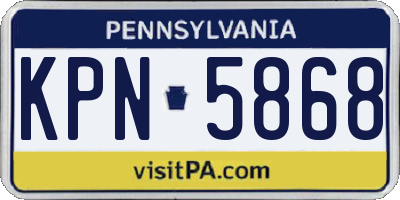 PA license plate KPN5868