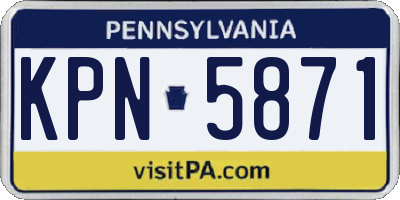 PA license plate KPN5871
