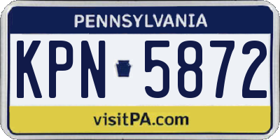 PA license plate KPN5872