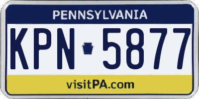 PA license plate KPN5877