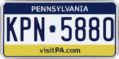 PA license plate KPN5880