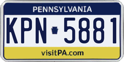 PA license plate KPN5881