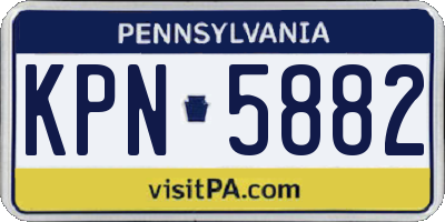 PA license plate KPN5882