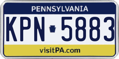 PA license plate KPN5883