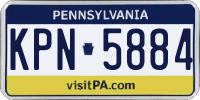 PA license plate KPN5884