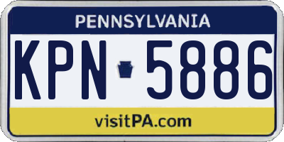 PA license plate KPN5886