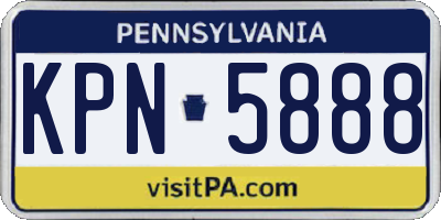 PA license plate KPN5888
