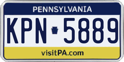 PA license plate KPN5889