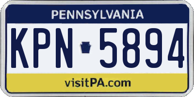 PA license plate KPN5894