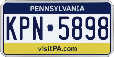 PA license plate KPN5898