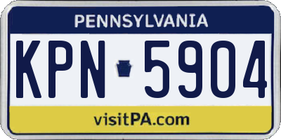PA license plate KPN5904