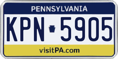 PA license plate KPN5905