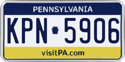 PA license plate KPN5906
