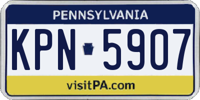 PA license plate KPN5907