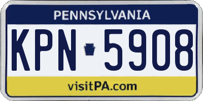PA license plate KPN5908