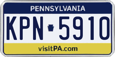 PA license plate KPN5910