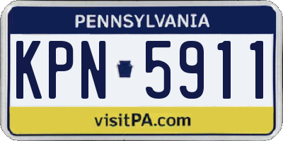 PA license plate KPN5911