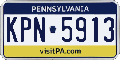 PA license plate KPN5913