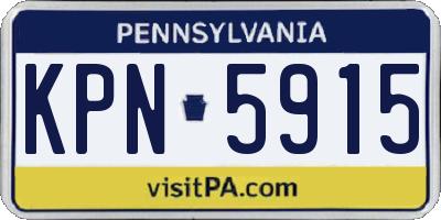 PA license plate KPN5915