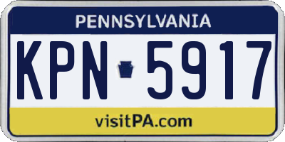 PA license plate KPN5917